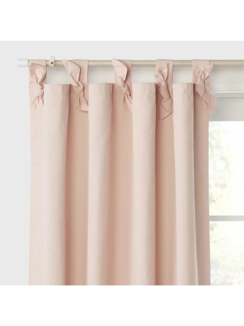 Pillowfort Faux Tie Top Single Blackout & Lined Pink Curtain Panel 42